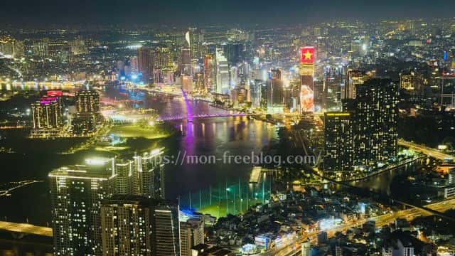 ホーチミンの夜景のきれいなバーからの眺め（筆者撮影）